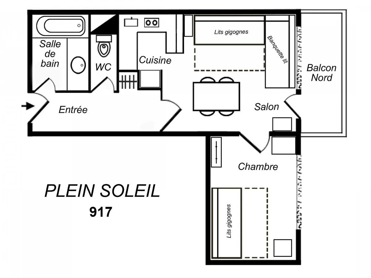Apartment Charmant 2 Pieces 4 Pers. - Meribel, Balcon, Wi-Fi, Non-Fumeur - Fr-1-182-190